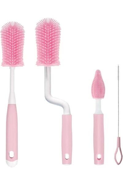 Generic 4 PCS Bottle Brush Baby Bottle Brush Household Cleaner Silicone Water...