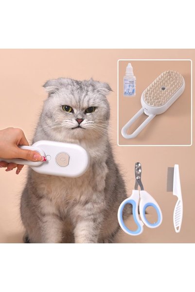 Arabest 3-in-1 Pet Steam Brush and Grooming Set,Multifunctional Cat Hair Remo...