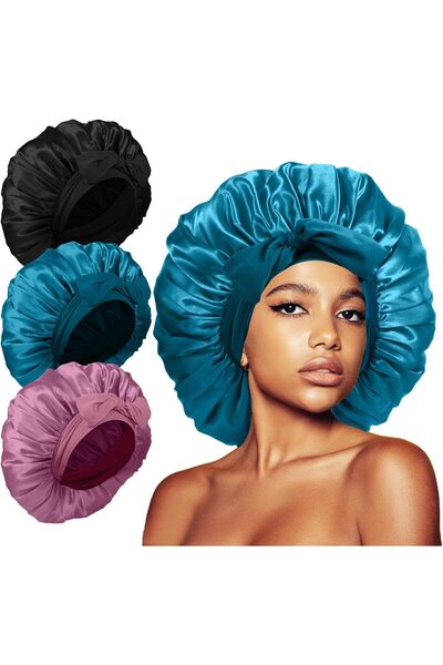 Generic 3Pcs Satin Bonnet Silk Bonnet for Sleeping, Extra Large Hair Bonnets ...