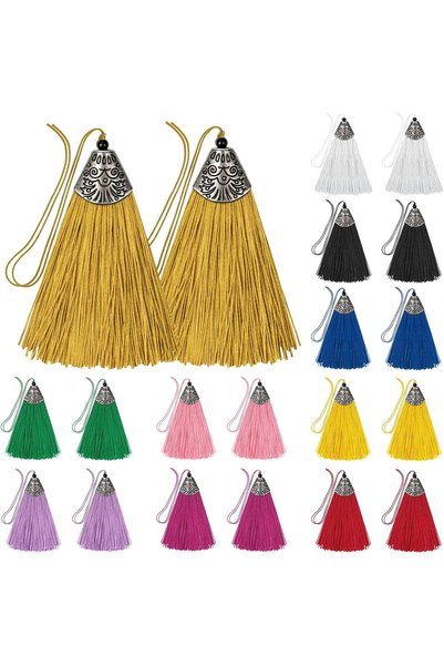 Generic Tassels for Jewelry Making, 20 Pcs Boho Tassel Charms Bulk with 10 Co...