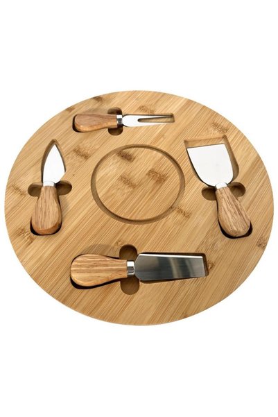 GRÜNBERG Platou din Bambus, cu 4 Accesorii, pentru Prezentare si Servire Bran...