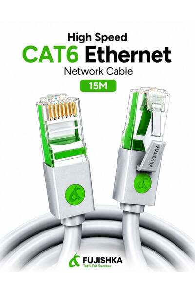 FUJISHKA Ethernet Cable CAT6 15m – Gigabit LAN Network Cable RJ45 for Router,...