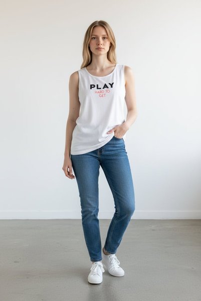 ONLY Tricou tip maiou Meshi alb