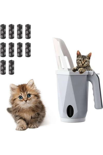 Generic Cat Litter Scooper, 3-in-1 Cat Litter Scoop with Waste Can and 150 Re...