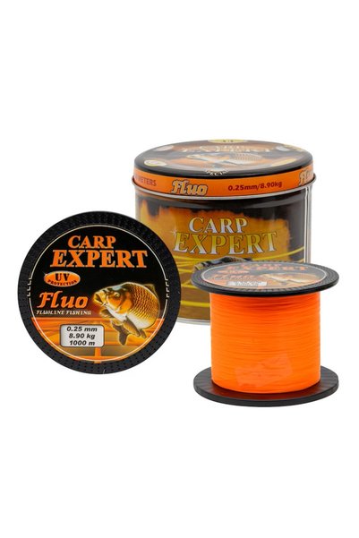carp expert Fir de pescuit UV Portocaliu Fluorescent 1000m Cutie Metalică, Lu...