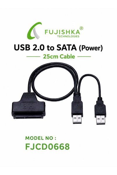 FUJISHKA محول USB إلى SATA USB 2.0 لأقراص HDD و SSD مقاس 2.5 بوصة بطول 25 سم ...