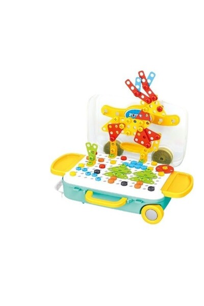 OEM Jucărie educativa pentru copii, Set 258 piese, 6 in 1, Valiza cu bormasin...