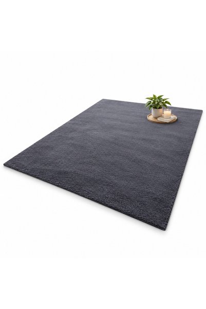 Generic Brand Covor moale 160x220 cm, gri închis, cu fire dense, 2000 g/m²