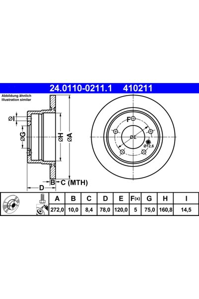 Ate Disc frana 24.0110-0211.1