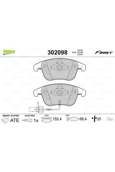 VALEO Set placute frana,frana disc 302098
