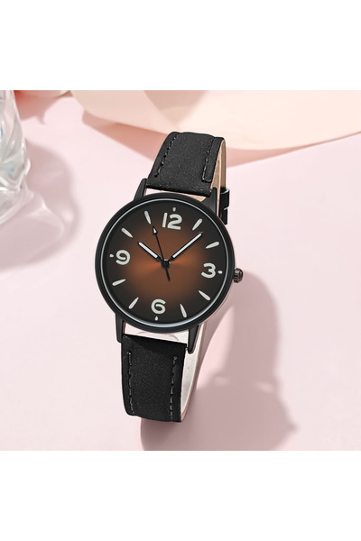 Choice BlackStrapBrownDial Pu Leather Women Watch Casual Wristwatch Quartz Wa...