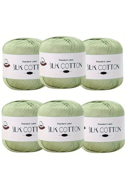 Choice 6pcs-03 Silk Cotton Yarn - Fine Lace Thread for Crochet, Knitting Swea...