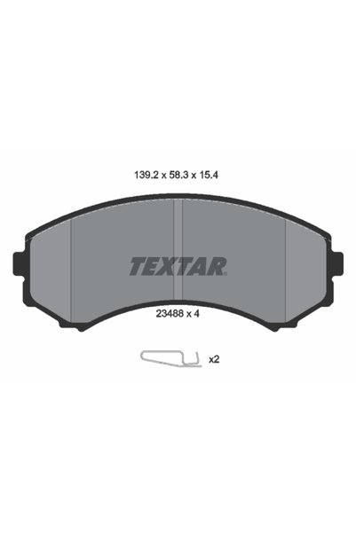 TEXTAR Σετ τακακιών φρένων, δισκόφρενο 2348801