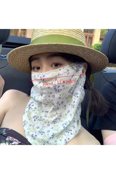 Choice white 1Pc Summer New Full Face Sunscreen Mask Outdoor Mask Ear Hook Style