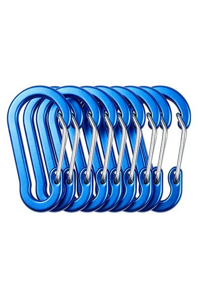 Choice Blue 10pcs Mini Aluminum Alloy Carabiner Clips,5-12 Keychain D Rings C...