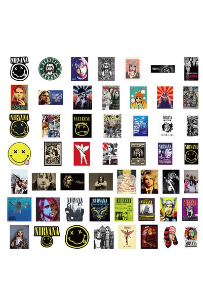 Choice 52 قطعة ملصقات مقاومة للماء لفرقة نيرفانا الروك، ملصقات جرافيك موسيقية...