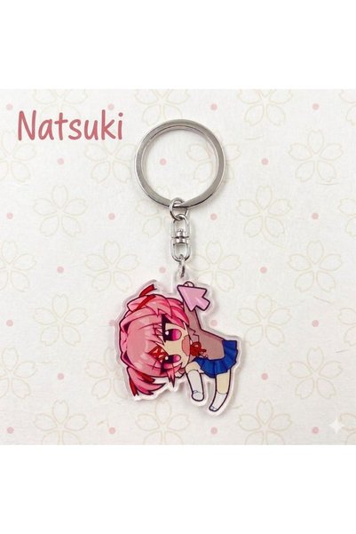 BANDAI قطعة واحدة 3 في 1 لسلسلة مفاتيح أكريليك بتصميم شخصيات DDLC سايوري موني...