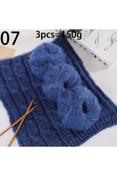 Choice 07 3-Pack of Long-Haired Mohair Yarn, 50g Per Roll, Total 150g, Fancy ...