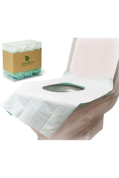 KEPGRENN Disposable Toilet Seat Cover, Hygienic Waterproof Restroom Pad Sanit...