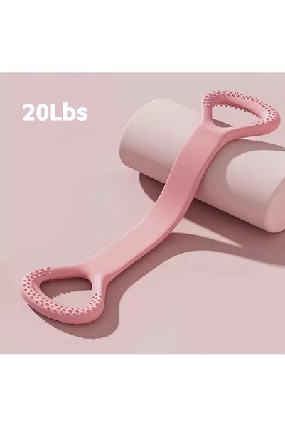 Choice Pink Women's Back Opening Shoulders Exercise Resistance Band 8-Shaped ...