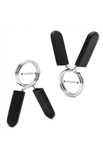 Choice Diameter 25MM Spring Barbell Collar Clamps Weight Bar Lock Clips Anti ...