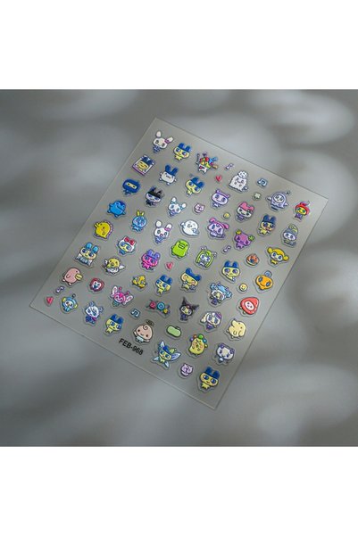 BANDAI 1pcs New electronic pet Mamachi Kuchipachi 3D relief nail stickers, de...