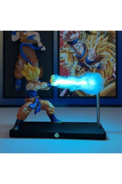 BANDAI مصباح ليلي أصلي بتصميم سون غوكو كاميهاميها، نموذج ديكور مكتبي، إضاءة ل...