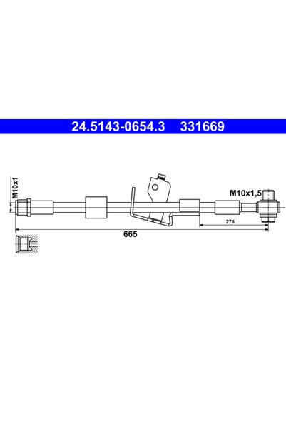 Ate Σωλήνας φρένων 24.5143-0654.3