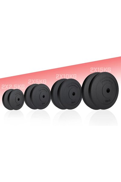 PHYSIONICS Set de discuri pentru haltere din plastic 5 - 30 kg 30 mm