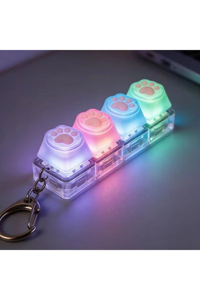 Choice Color-Cat-2 LED Light-Up Keychain Keyboard Clickable Button Fidget Toy...