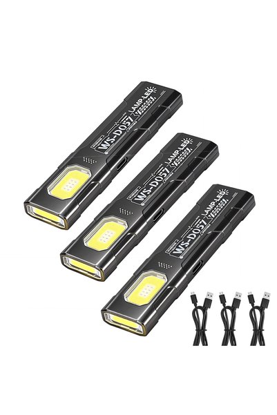 Choice 3PCS Powerful Mini COB LED Keychain Flashlight USB C Rechargeable Hang...