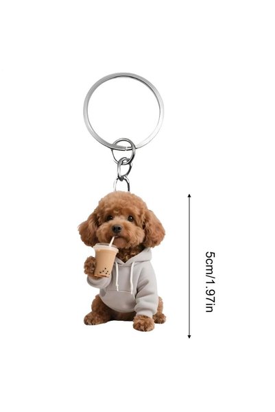 Choice B Puppy Keychain 2D Acrylic Detachable Cute Car Interior Pendant Anima...