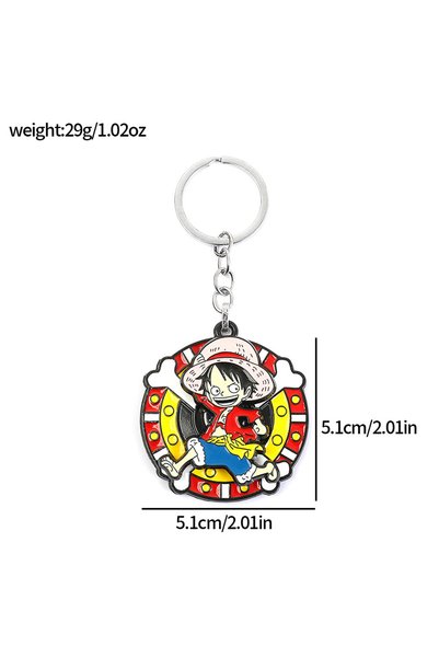 BANDAI KC1397 Anime One Piece Zoro Keychain Rotatable Monkey D. Luffy Charact...