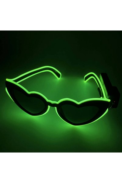Choice MINT GREEN Wireless-driven Hearts led Glowing Glasses Party Performanc...