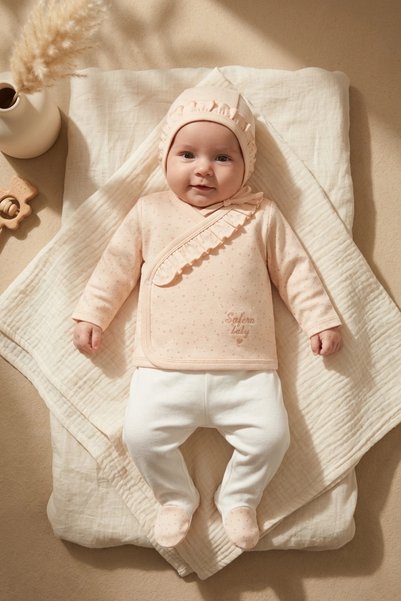 Babydonat طقم خروج من المستشفى للفتيات الصغيرات مكون من 3 قطع مصنوع من قطن ال...