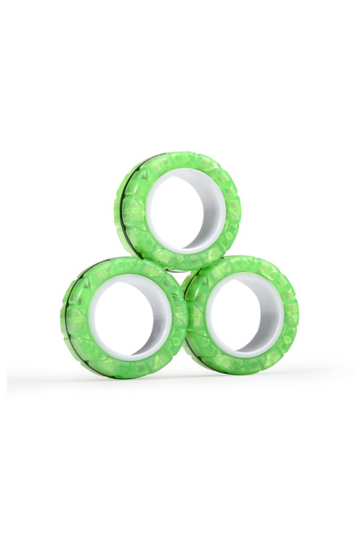 Choice Luminous Green 3PCS Fingertip Magnetic Rings Colorful Relief Fidget To...