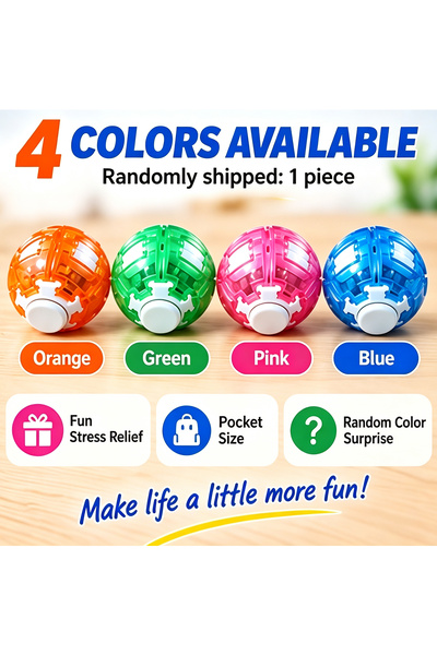 Choice Random color 1PC Press To Spin Fidget Ball Keyring Rotating Gyro Fidge...
