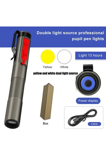 Choice DT004 Dual Light Source LED Flashlight Rechargeable Medical Handy Pen ...