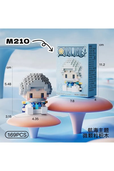 BANDAI M210 ONE PIECE 3D Anime Model Sun God Nika Luffy Micro Building Block ...