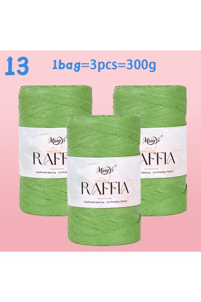 Choice خيوط رافيا متعددة الألوان 13Grass Green 3Pc/300G مناسبة لحياكة القبعات...
