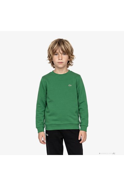 Lacoste Çocuk Bisiklet Yaka Yeşil Sweatshirt
