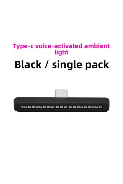 Choice Black Rainbow Mini USB‑C RGB Sound Activated Rhythm Light, Voice Picku...