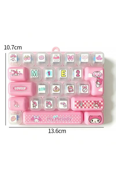 Choice B2 26구 키캡 키링 Sanrio 26‑Key Fidget Keyboard Keychain Hello Kitty Kuromi...