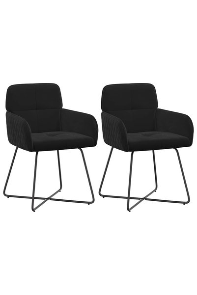 vidaxl Scaune de dining 2 buc. Catifea Negru 59 x 56,5 x 86 cm