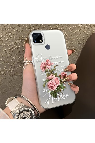 CHICASELUX Rose and Letter Pattern Case Compatible with Realme C15/C25/C25S, ...