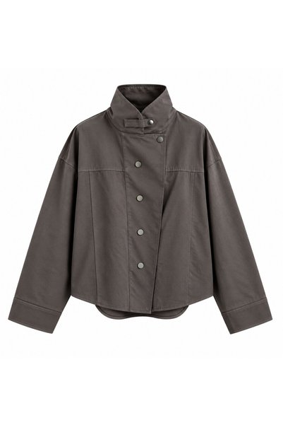 Laluvia Bronze Snap Button Shirt Jacket - 5131
