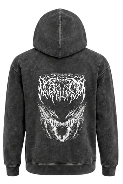 OPPPSSS YIKAMALI ACIDWASH TRIBAL GOTHIC مطبوع بثلاث خيوط من الصوف السميك
