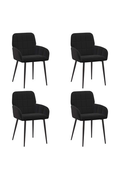vidaxl Scaune de dining 4 buc. Catifea Negru 56.5 x 50 x 85 cm