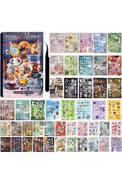 Generic 800 Pcs Cute Scrapbook Stickers Travel Laser Sticker Book - Korean Ae...