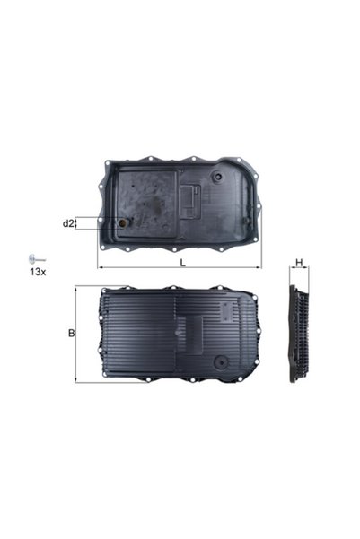 MAHLE Κάρτερ λαδιού, αυτόματο κιβώτιο ταχυτήτων HX 184KIT